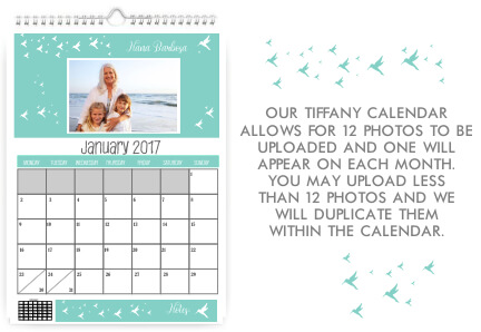 Tiffany Wall hanging Monthly Calendar